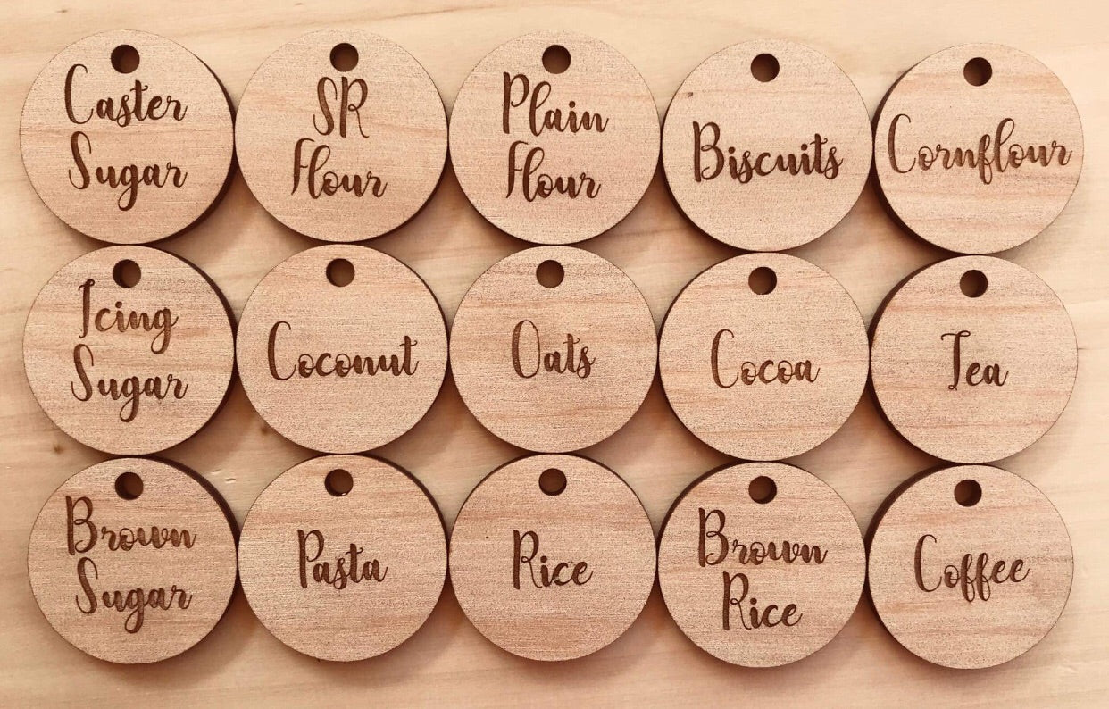Wooden Pantry Tags